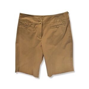 Nic + Zoe Two Button Tan Khaki Bermuda Shorts